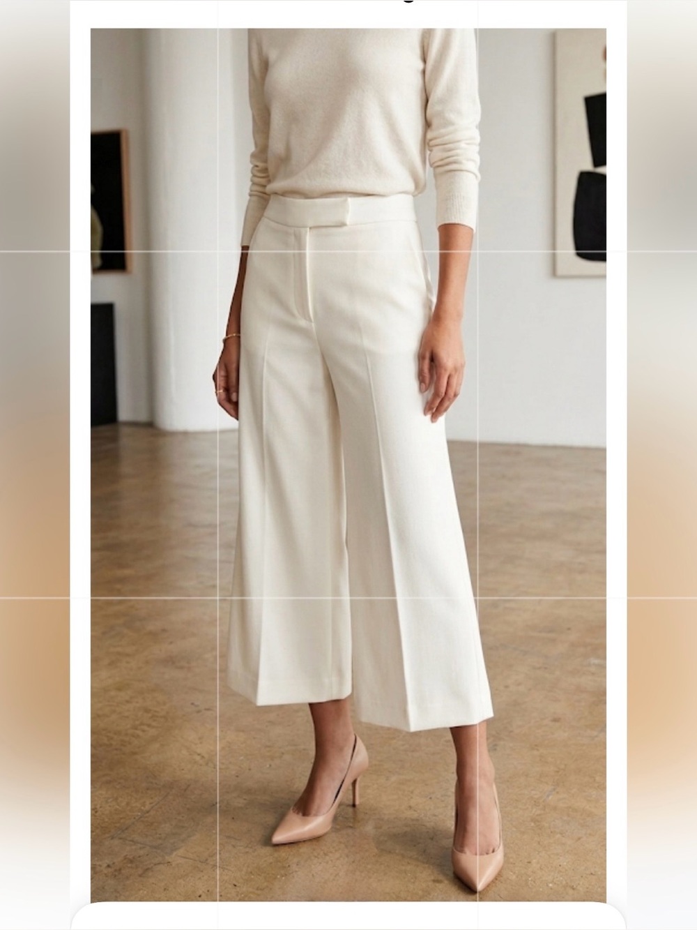 Zara Women's Cream Tailored Dressy Palazzo Pants